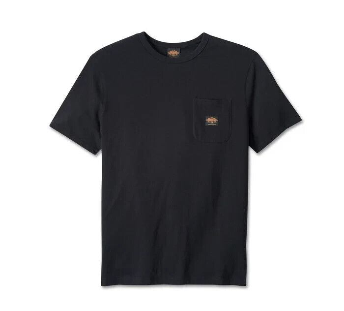 NEW HARLEY DAVIDSON 96566-23VM Men's 120th Black Knit Pocket Tee 4XL