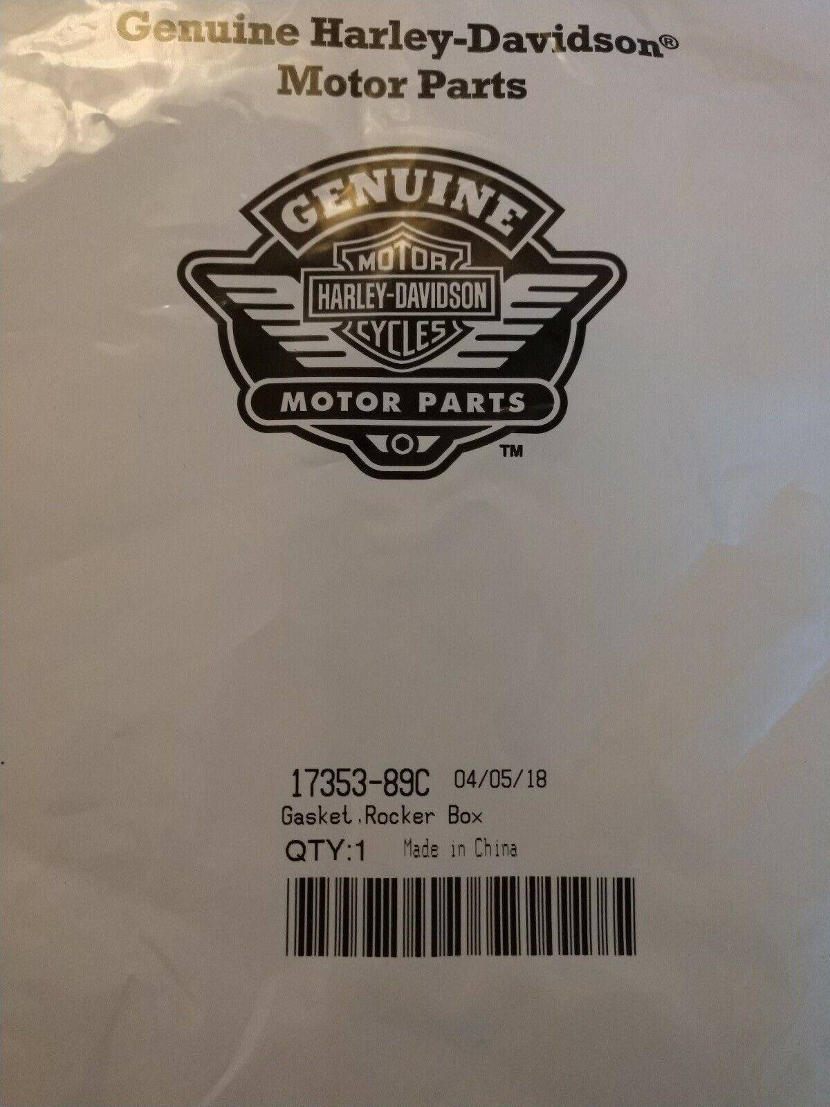 Genuine NEW Harley Davidson Gasket, Rocker Box / 17353-89C