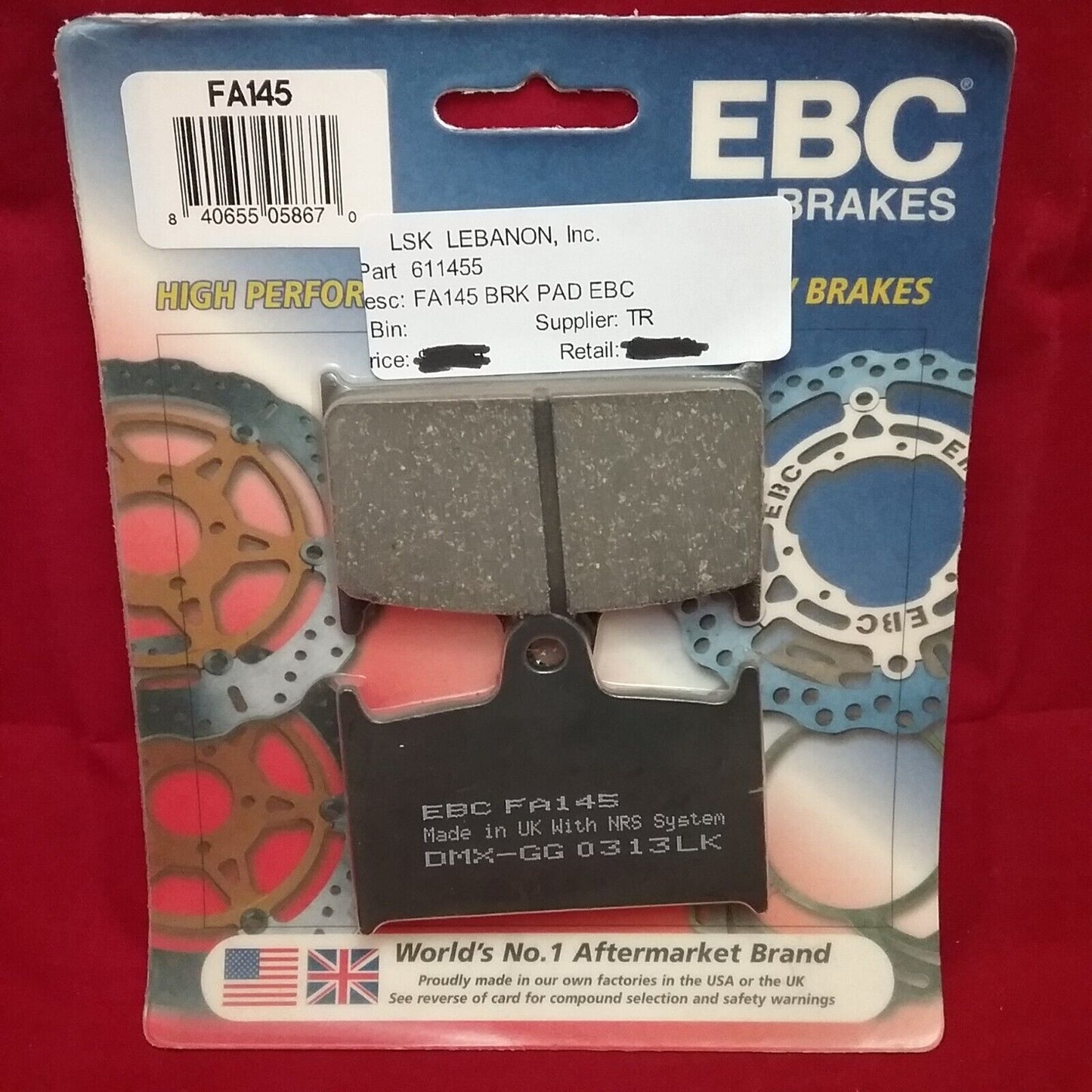 NEW EBC FA145 FRONT BRAKE PADS SUZUKI GSF1200 BANDIT GSXR1100 RF900 GSXR750