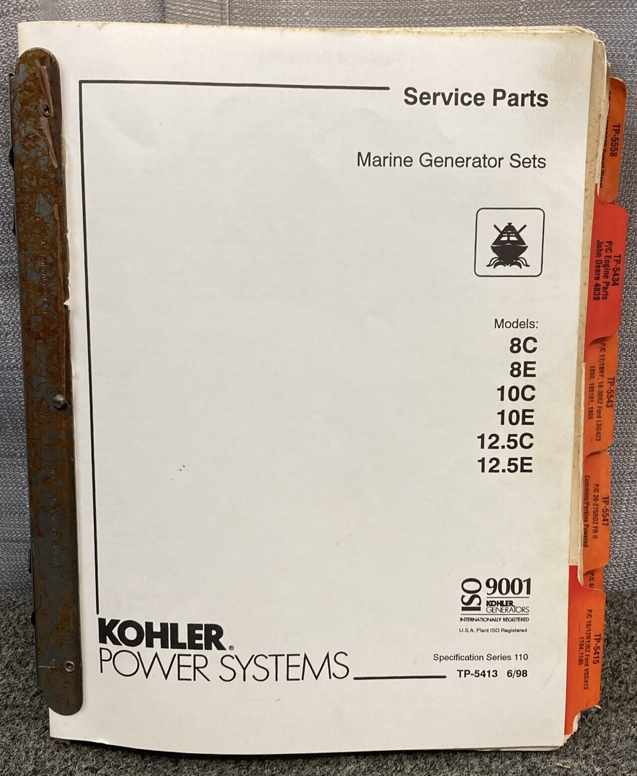 GENUINE KOHLER SERVICE PARTS/PARTS CATALOGS