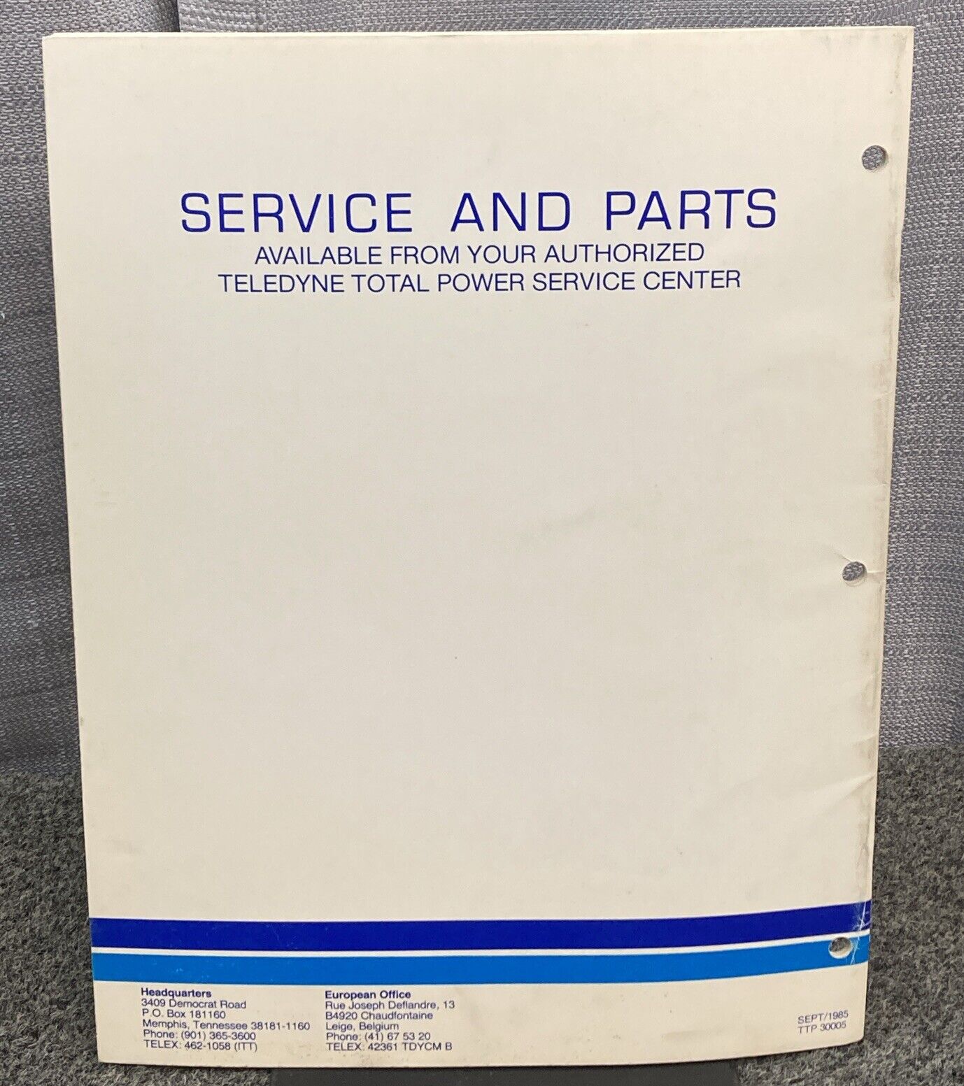 TELEDYNE TOTAL POWER WISCONSIN ROBIN W1-185V & W1-145V ILLUS. PARTS CATALOG