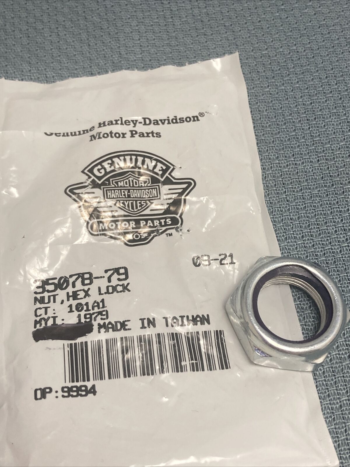 NEW GENUINE HARLEY DAVIDSON 35078-79 NUT, HEX, LOCK