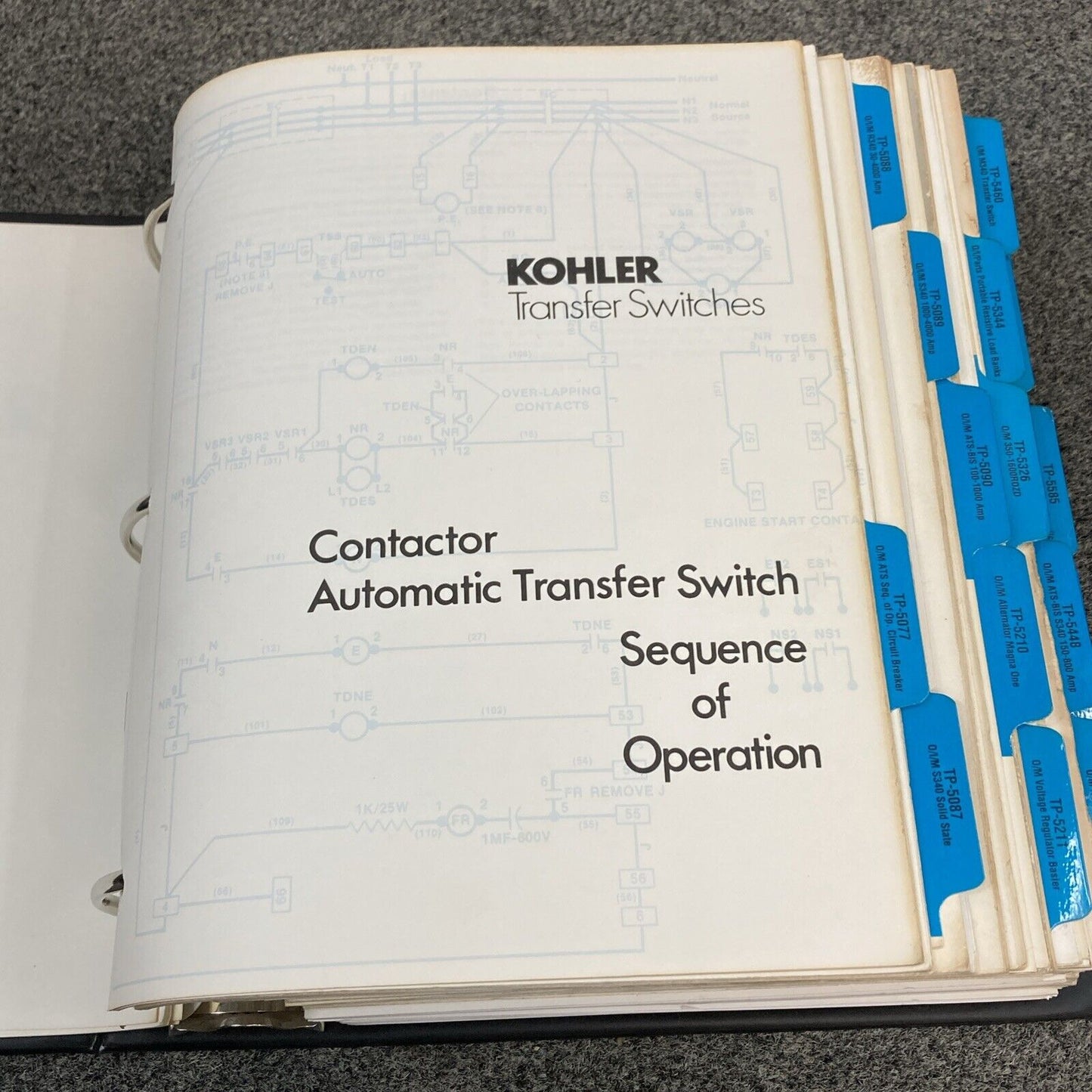 QTY 28 GENUINE KOHLER OPER/INSTALL/SERVICE MANUALS FOR TRANSFER SWITCHES