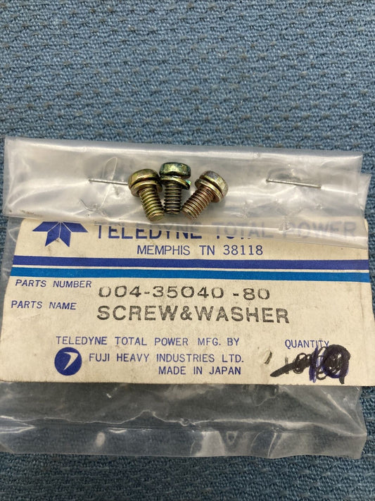 QTY 3 NEW GENUINE WISCONSIN TELEDYNE SUBARU ROBIN 004-35040-80 Screw & Washer