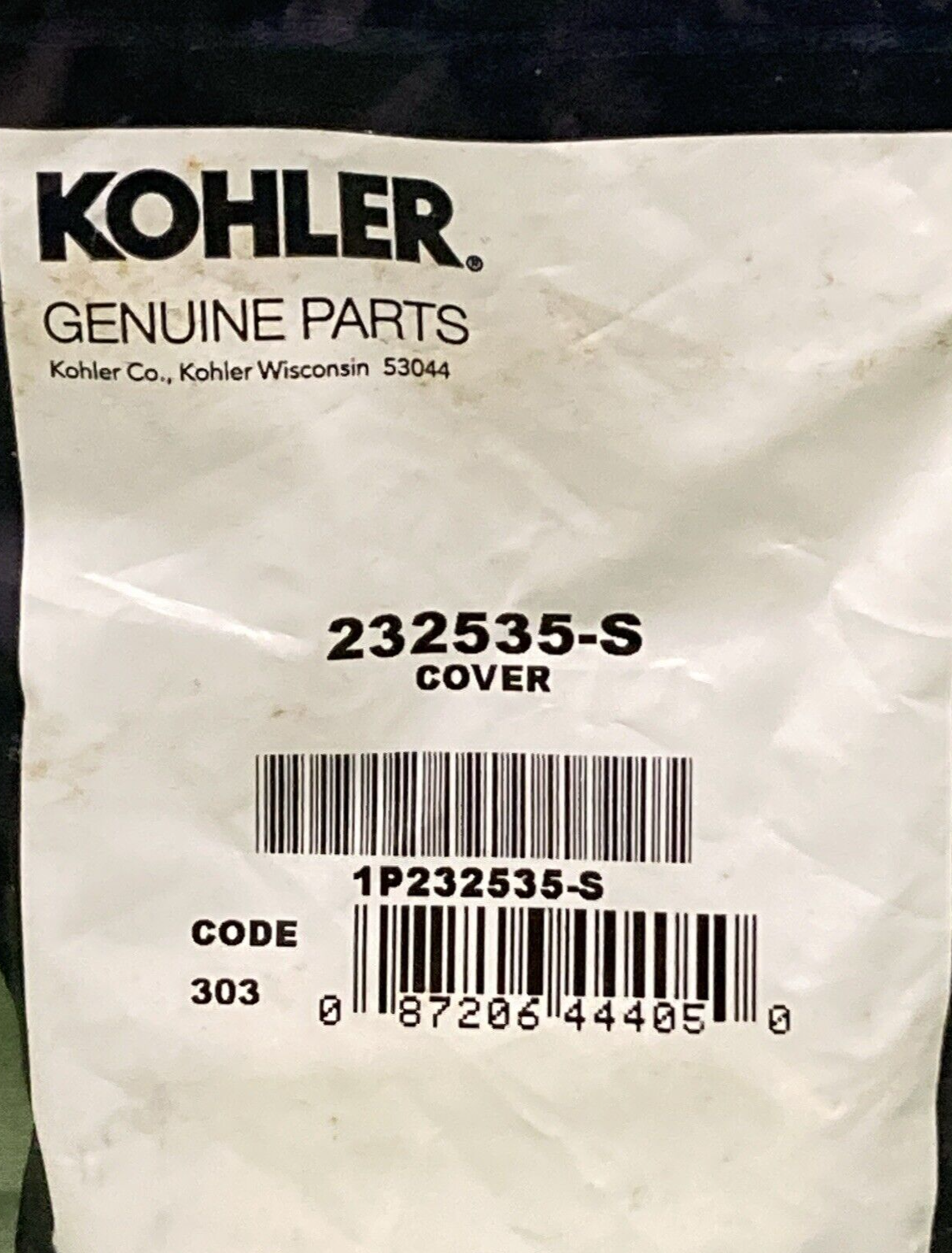 NEW GENUINE KOHLER 232535-S COVER