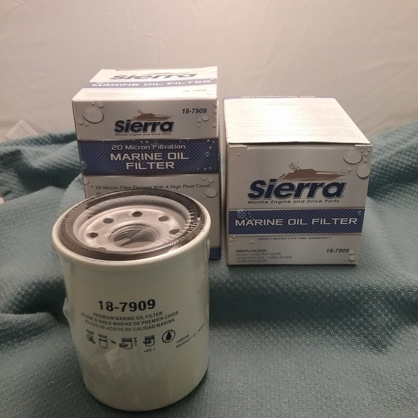 QTY 2, NEW SIERRA 18-7909 Marine Oil Filter