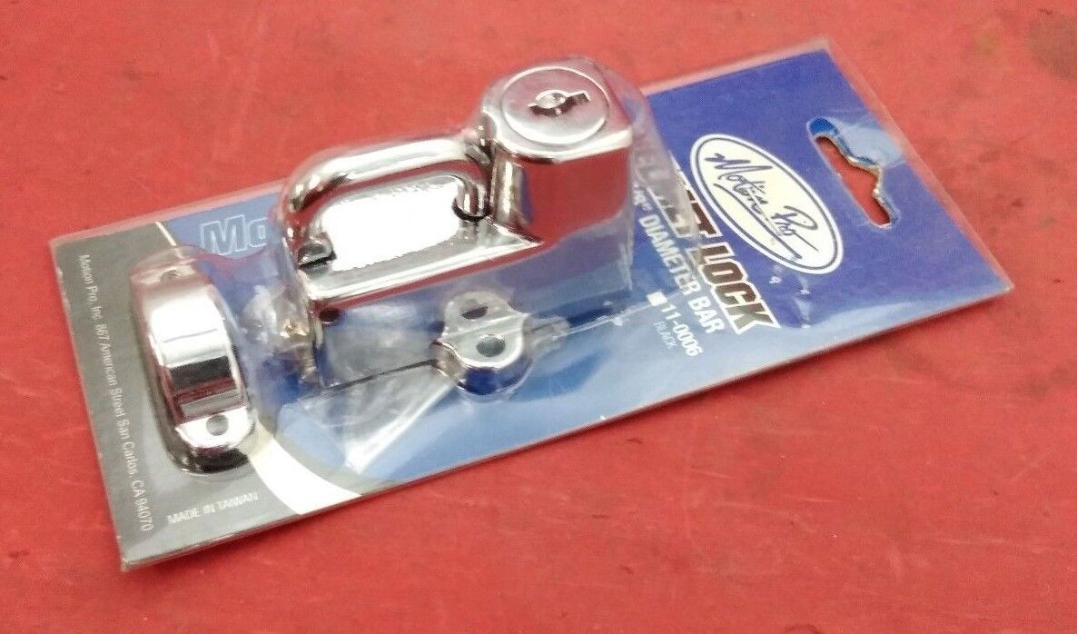 NEW Motion Pro Helmet Lock Kit /Fits 7/8" Diameter Bar/ Chrome/ 11-0005 / P605
