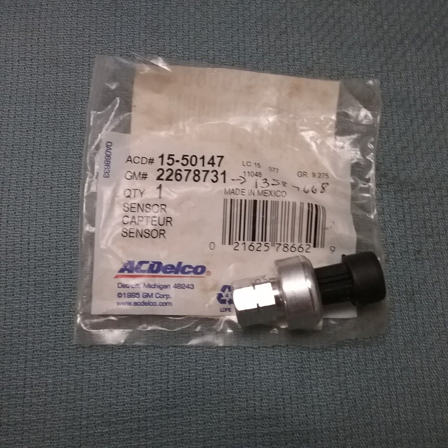 NEW ACDELCO 15-50147 Sensor,A/C Refrigerant Pressure GM 22678731/13587668