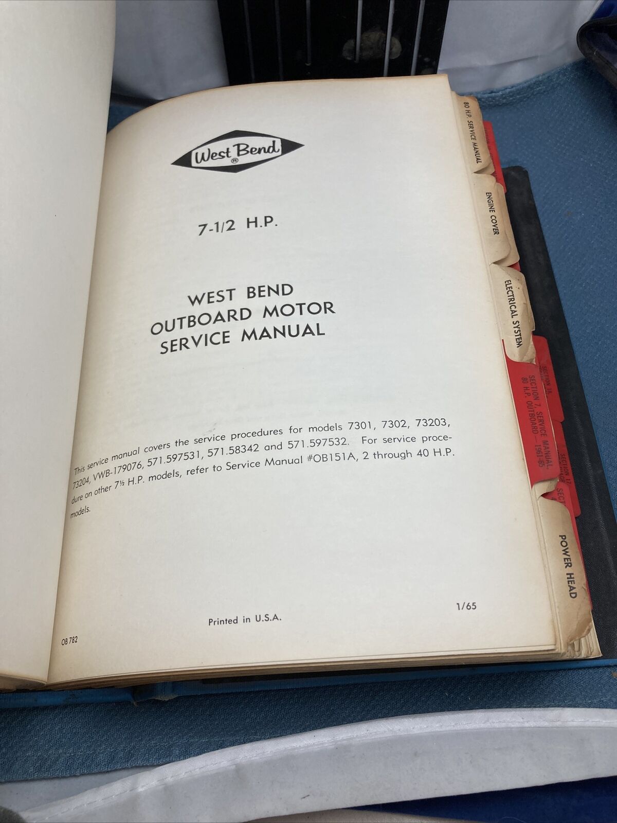 CHRYSLER OUTBOARD MOTORS OB151A-OB1722 SERVICE MANUALS/PARTS CATALOGS