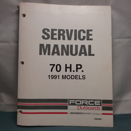 FORCE OUTBOARDS OB4589 SERVICE MANUAL 70 H.P. 1991 MODELS