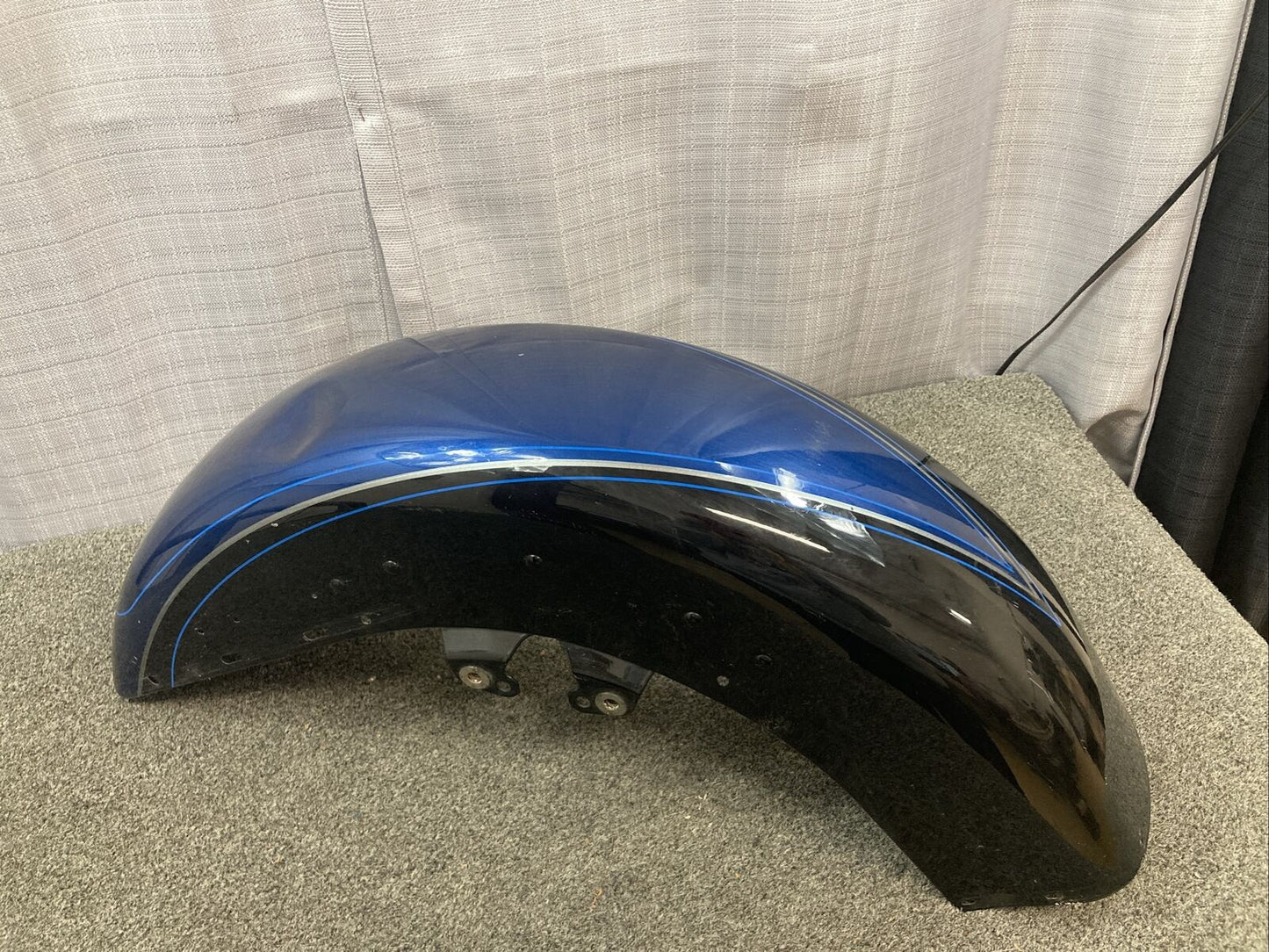 USED HARLEY DAVIDSON 58900328EEM FRONT FENDER, BLACK/BLUE w/dent see photos.