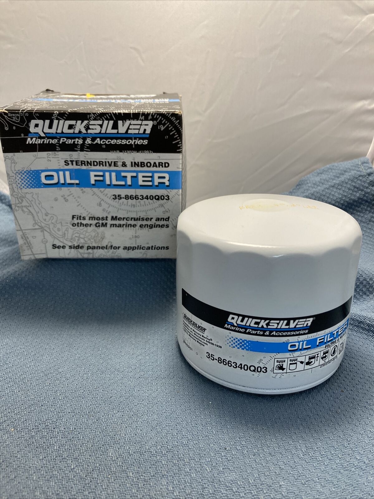 NEW QUICKSILVER 35-866340Q03 MARINE OIL FILTER, STERNDRIVE AND INBOARD ...