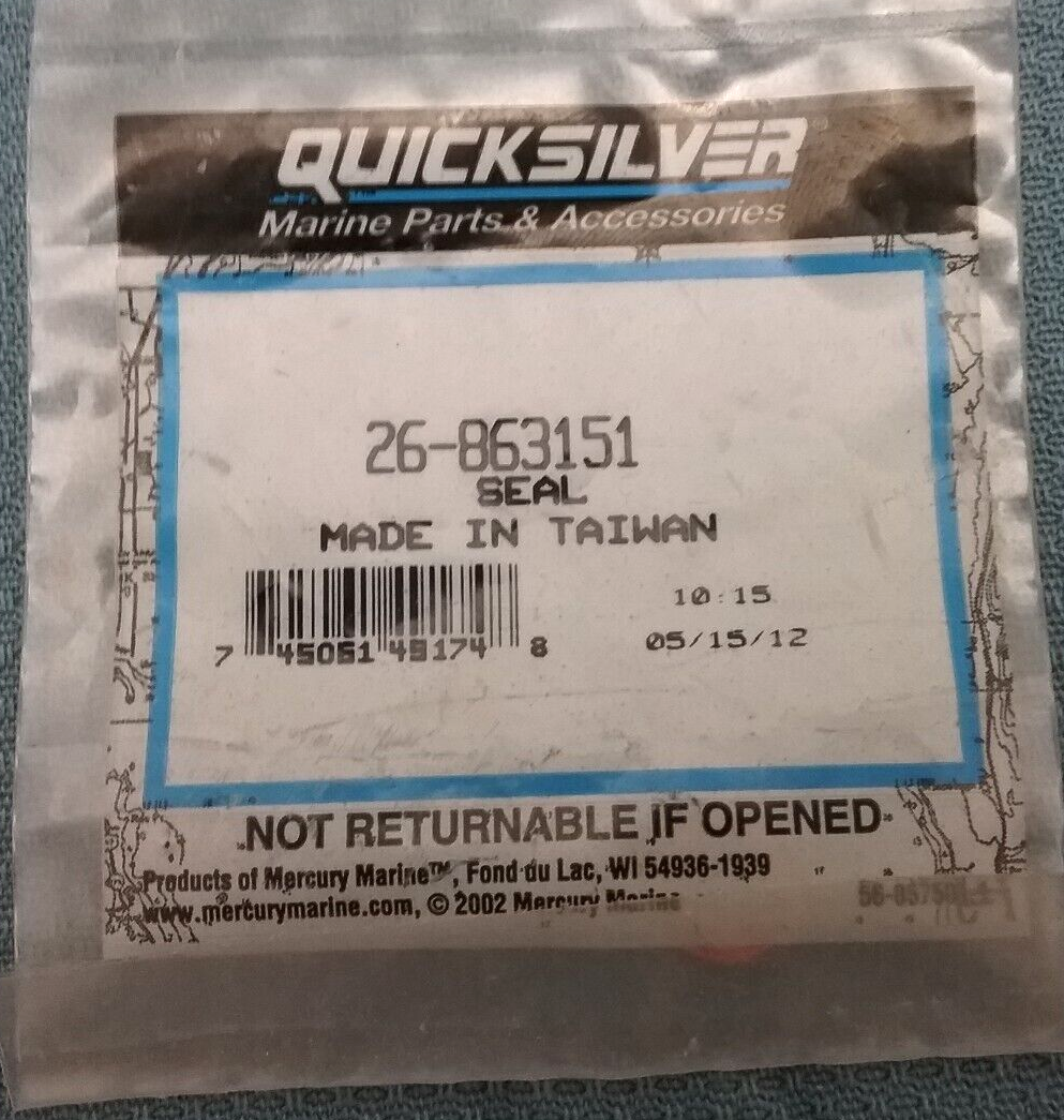 QTY3 NEW QUICKSILVER 26-863151 Seal Mercruiser 8.1L 5.7L