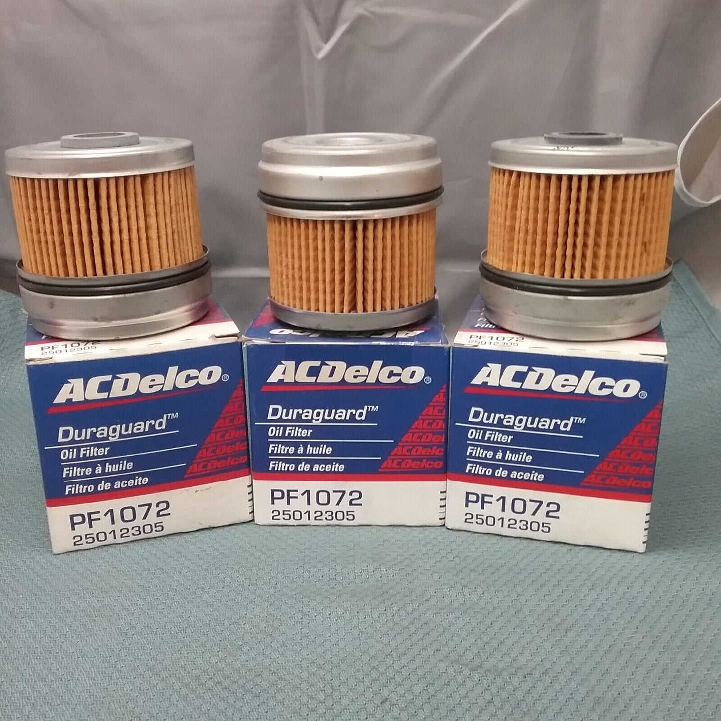 QTY 3 NEW ACDELCO PF1072 OIL FILTER, DURAGUARD GM 25012305