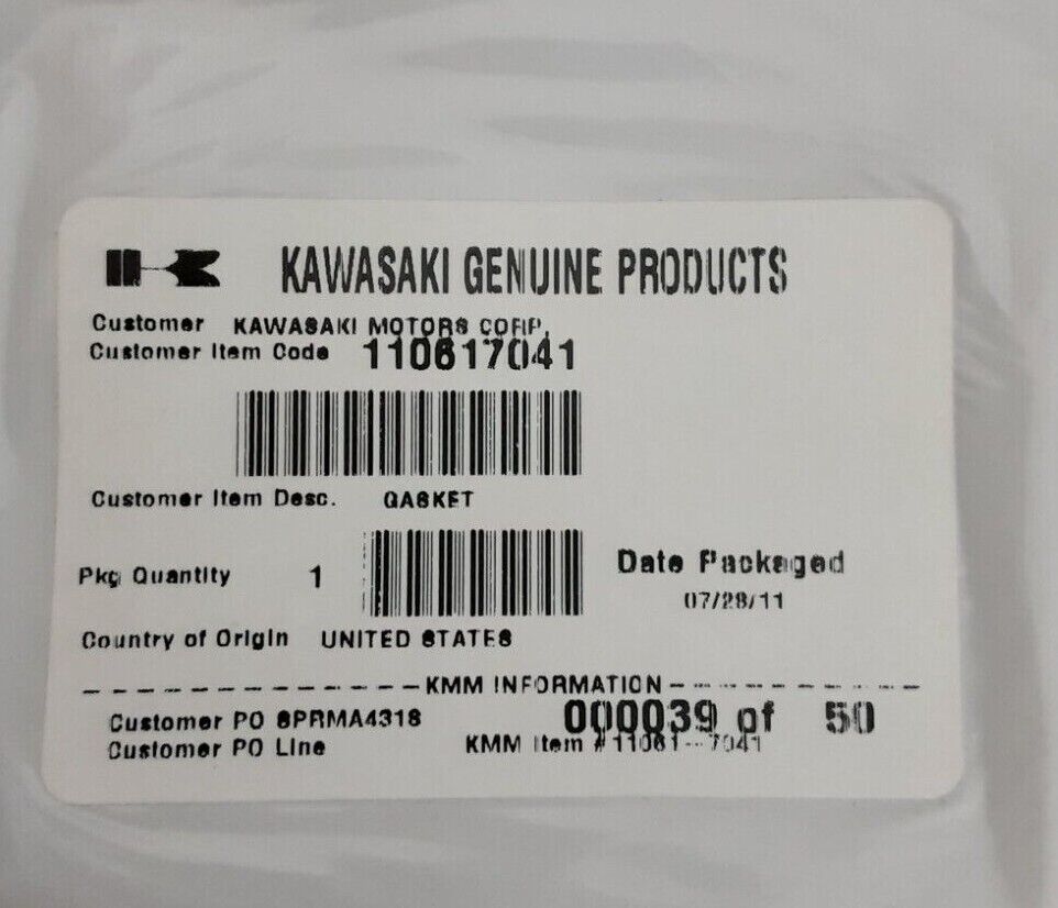 NEW GENUINE KAWASAKI 11061-7041 GASKET, CASE-ROCKER Mule KAF400