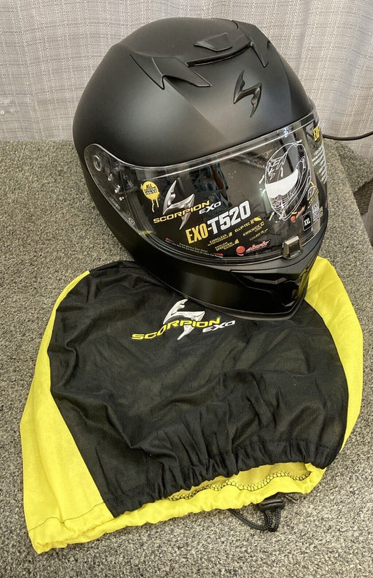 NEW SCORPION EXO 75-2077M EXO-T520 EXO-Com Full Face Helmet Matte Black M