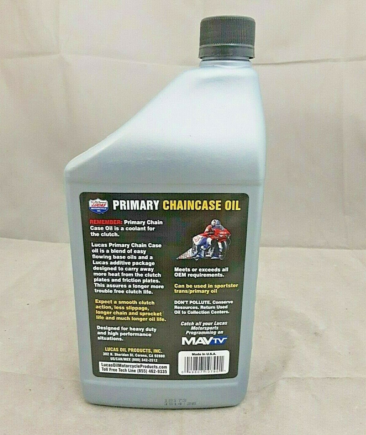 1QT Lucas Oil 10790 Primary Chain Case Oil Harley Davidson V Twin Engines