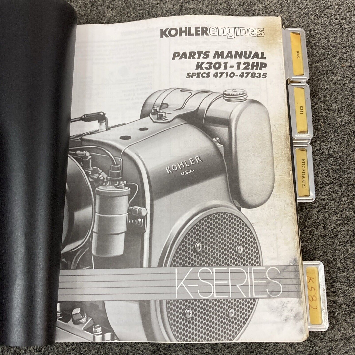 GENUINE KOHLER K-SERIES PARTS MANUALS