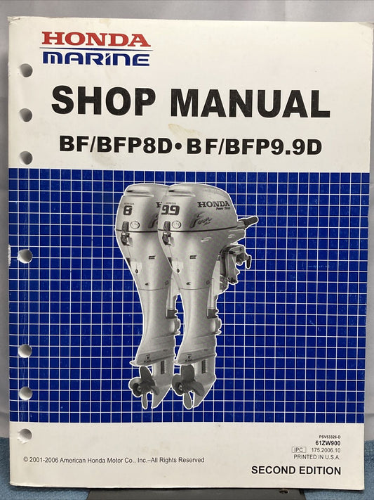 HONDA MARINE BF/BFP8D- BF/BFP9.9D SHOP MANUAL PSV53326-D