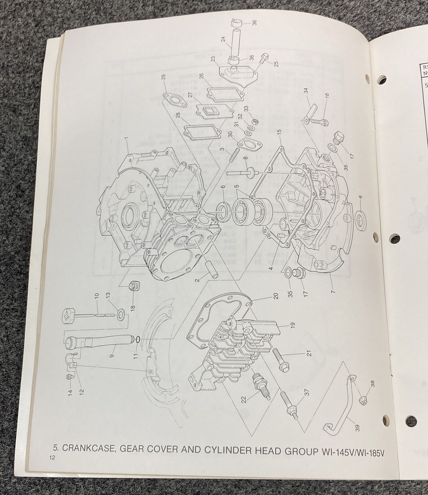 TELEDYNE TOTAL POWER WISCONSIN ROBIN W1-185V & W1-145V  ILLUS. PARTS CATALOG