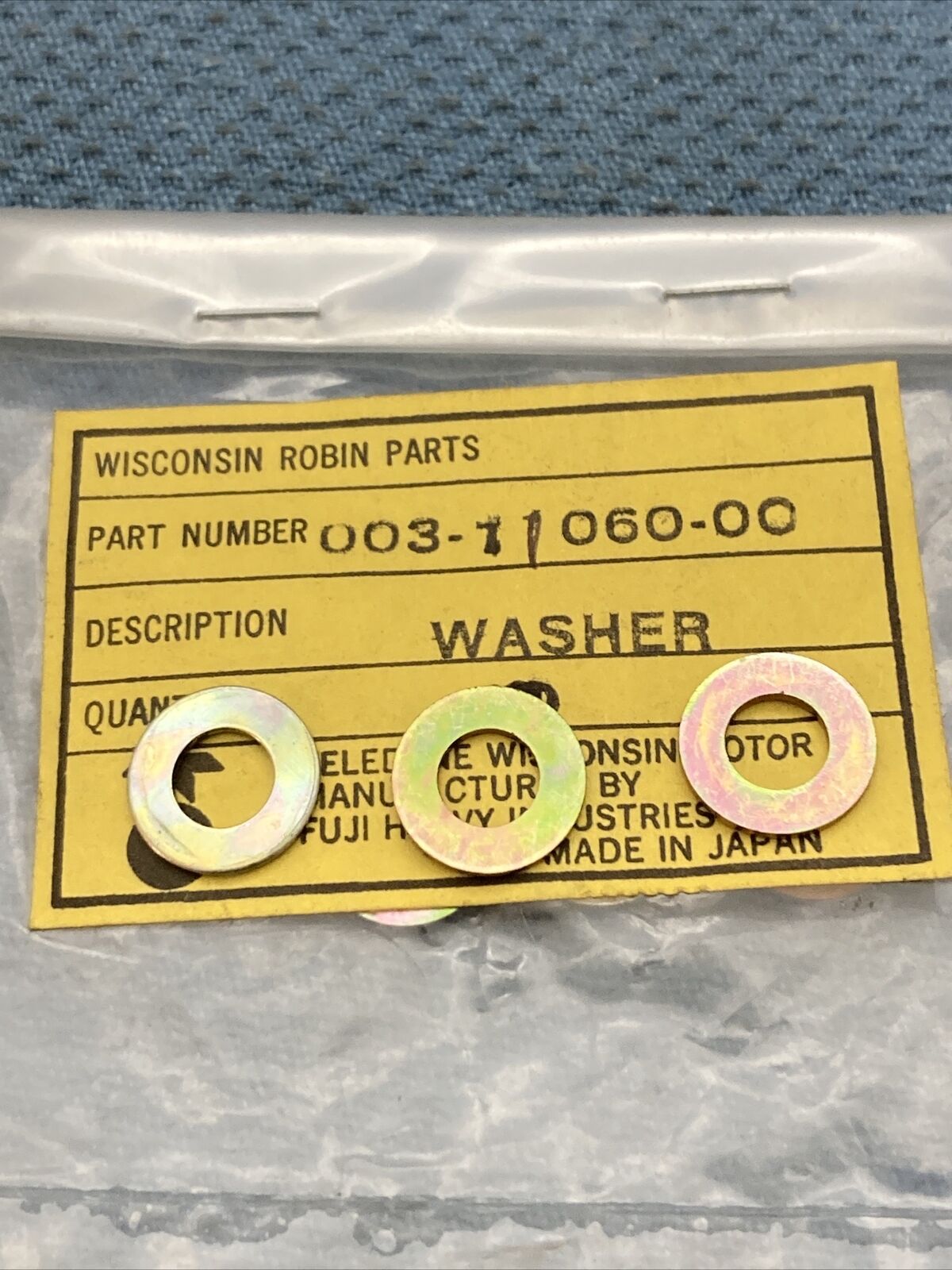 QTY 3 NEW GENUINE WISCONSIN TELEDYNE SUBARU ROBIN 003-11060-00 WASHER