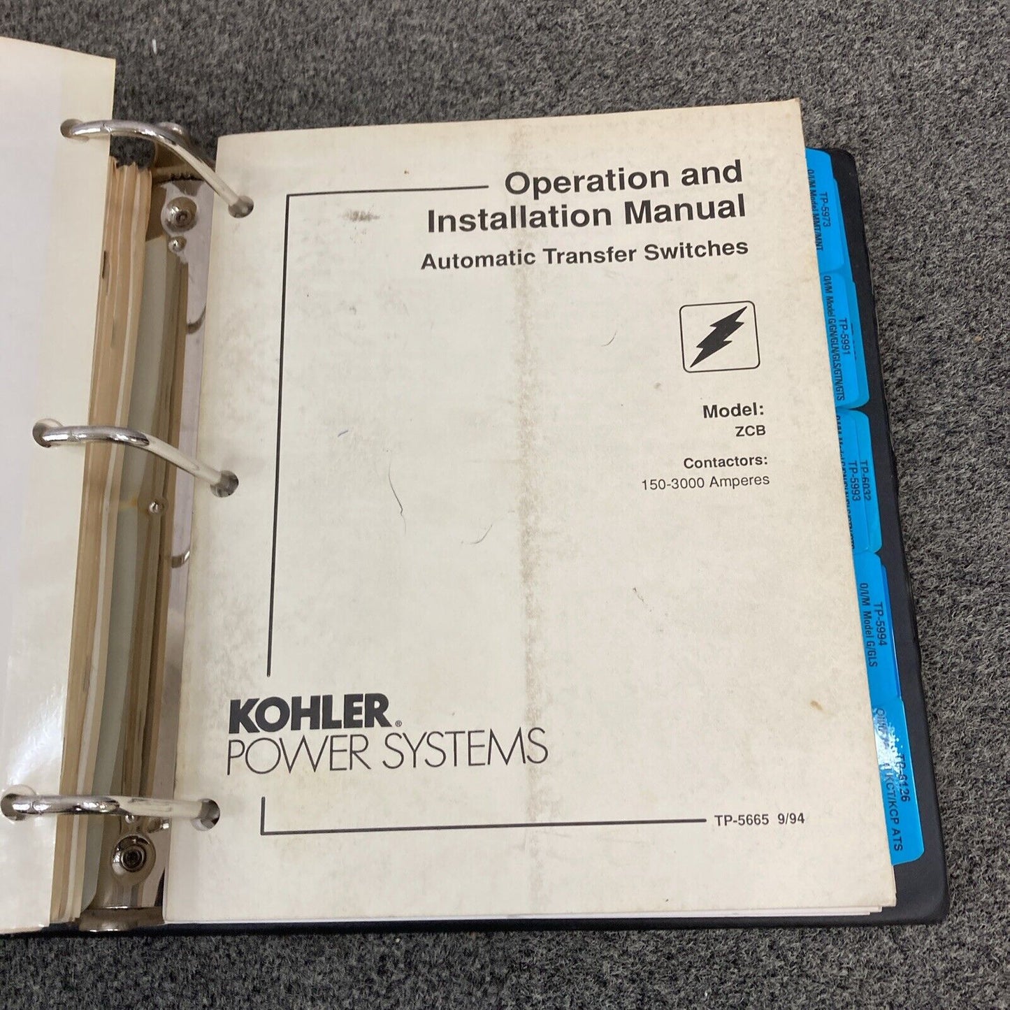 QTY 28 GENUINE KOHLER OPER/INSTALL/SERVICE MANUALS FOR TRANSFER SWITCHES