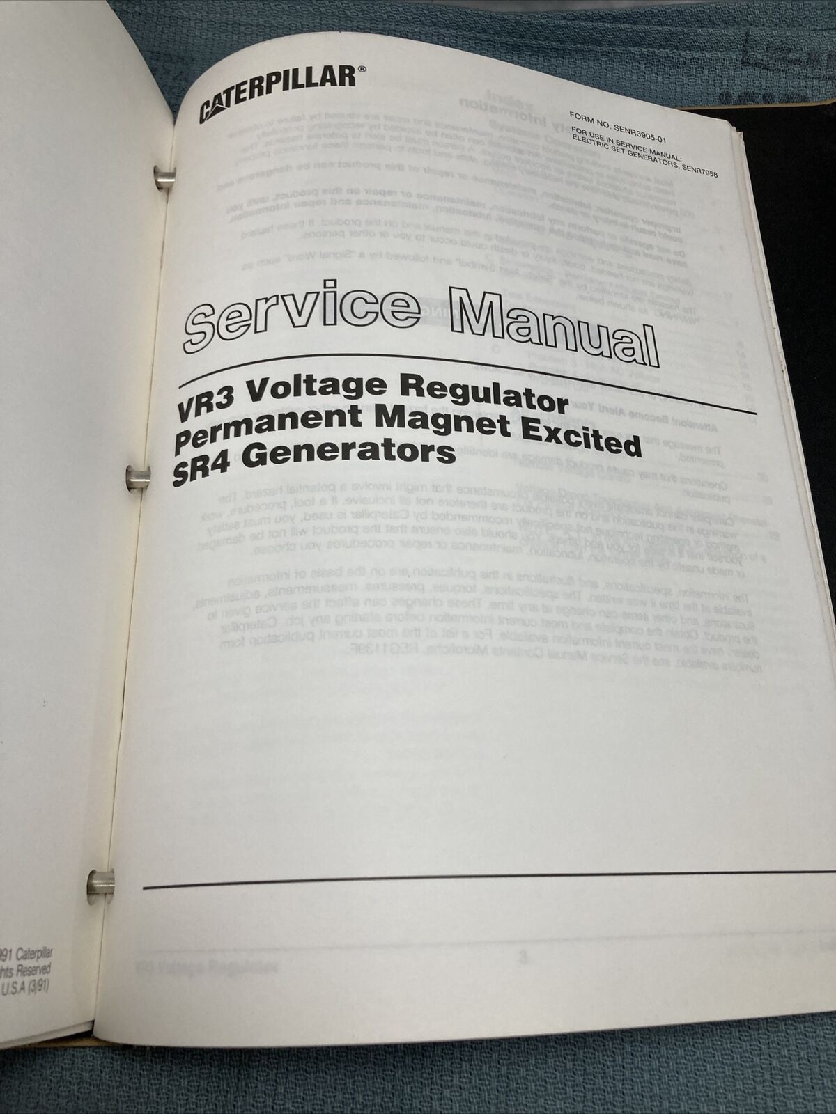 GENUINE CATERPILLAR SENR2557 SERVICE MANUAL 3406 & 3406B GENERATOR SET ENGINES