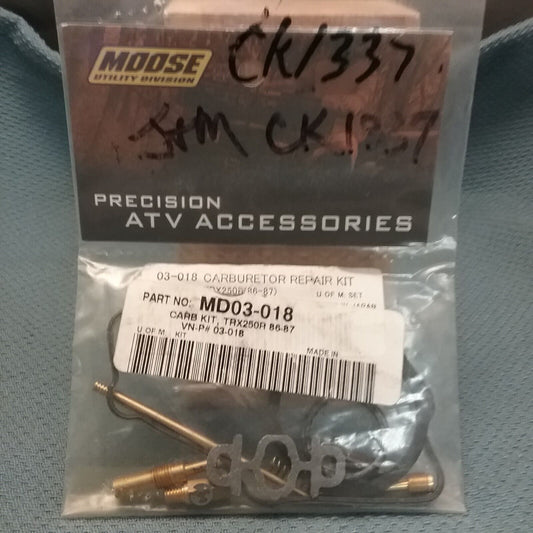NEW MOOSE UTILITY 03-018 CARB REPAIR KIT HONDA TRX250R 1986-1987