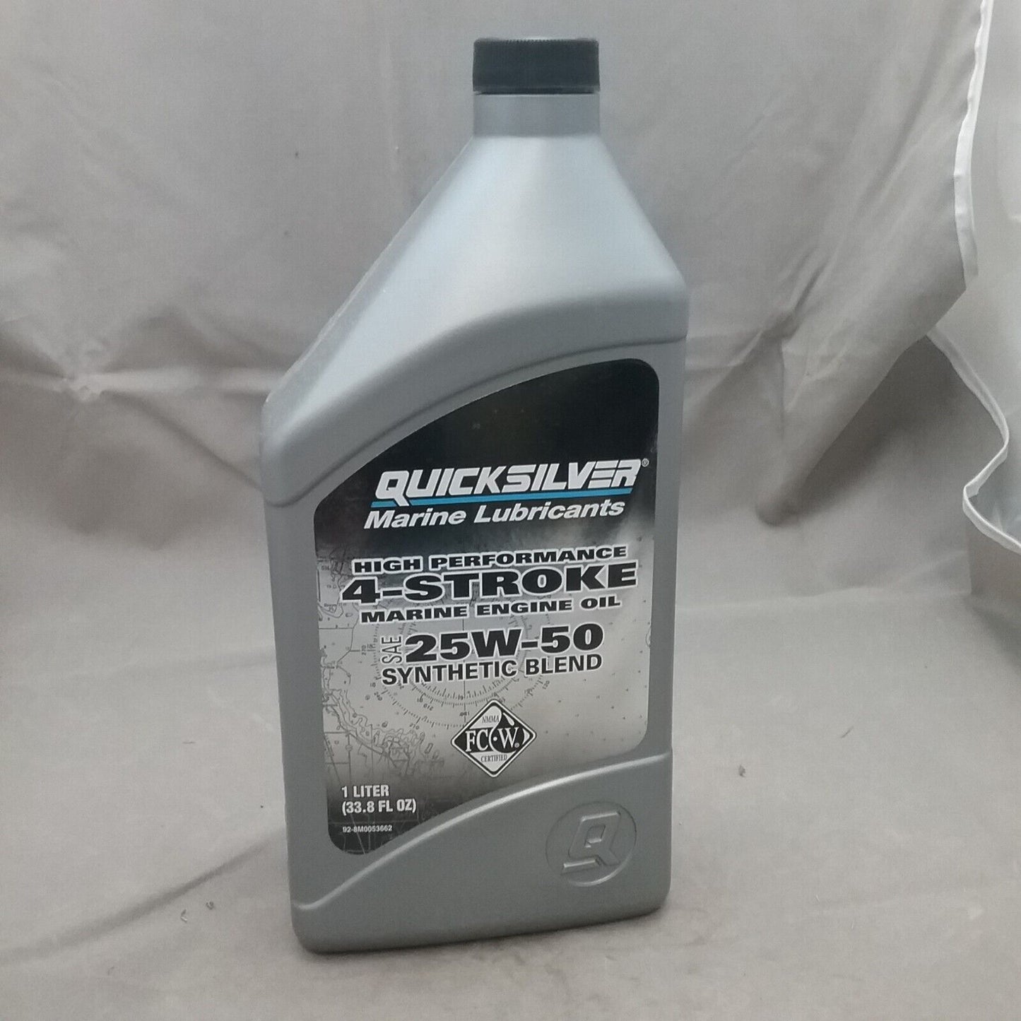 NEW QUICKSILVER 92-8M0053662 25W-50 SYNTHETIC BLEND 4-STROKE OIL ONE QUART
