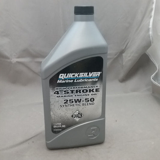 NEW QUICKSILVER 92-8M0053662 25W-50 SYNTHETIC BLEND 4-STROKE OIL ONE QUART