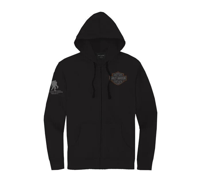 NEW GENUINE HARLEY DAVIDSON 96005-23VM Men's WWP Zip Front Knit Hoodie Black Sm