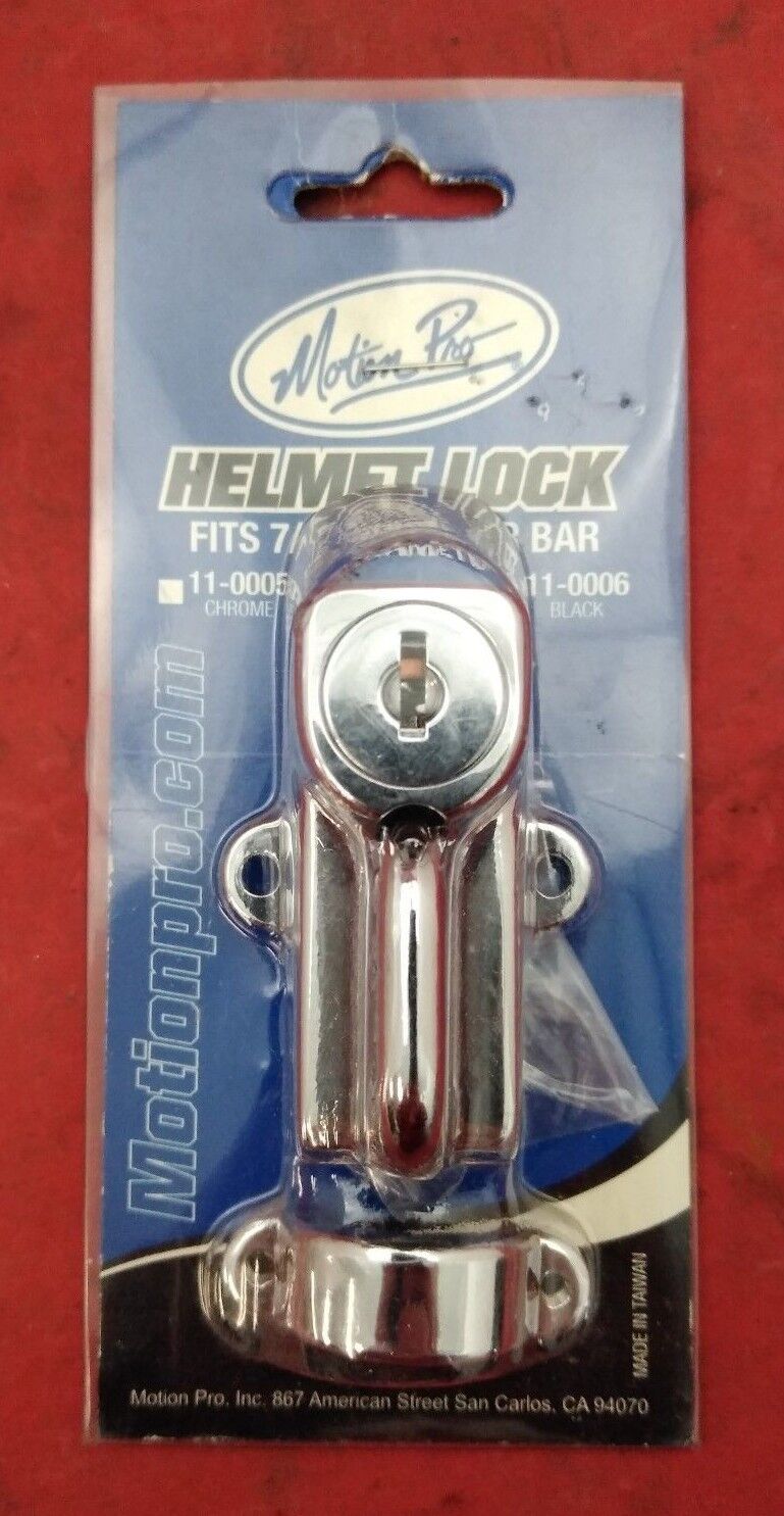 NEW Motion Pro Helmet Lock Kit /Fits 7/8" Diameter Bar/ Chrome/ 11-0005 / P605