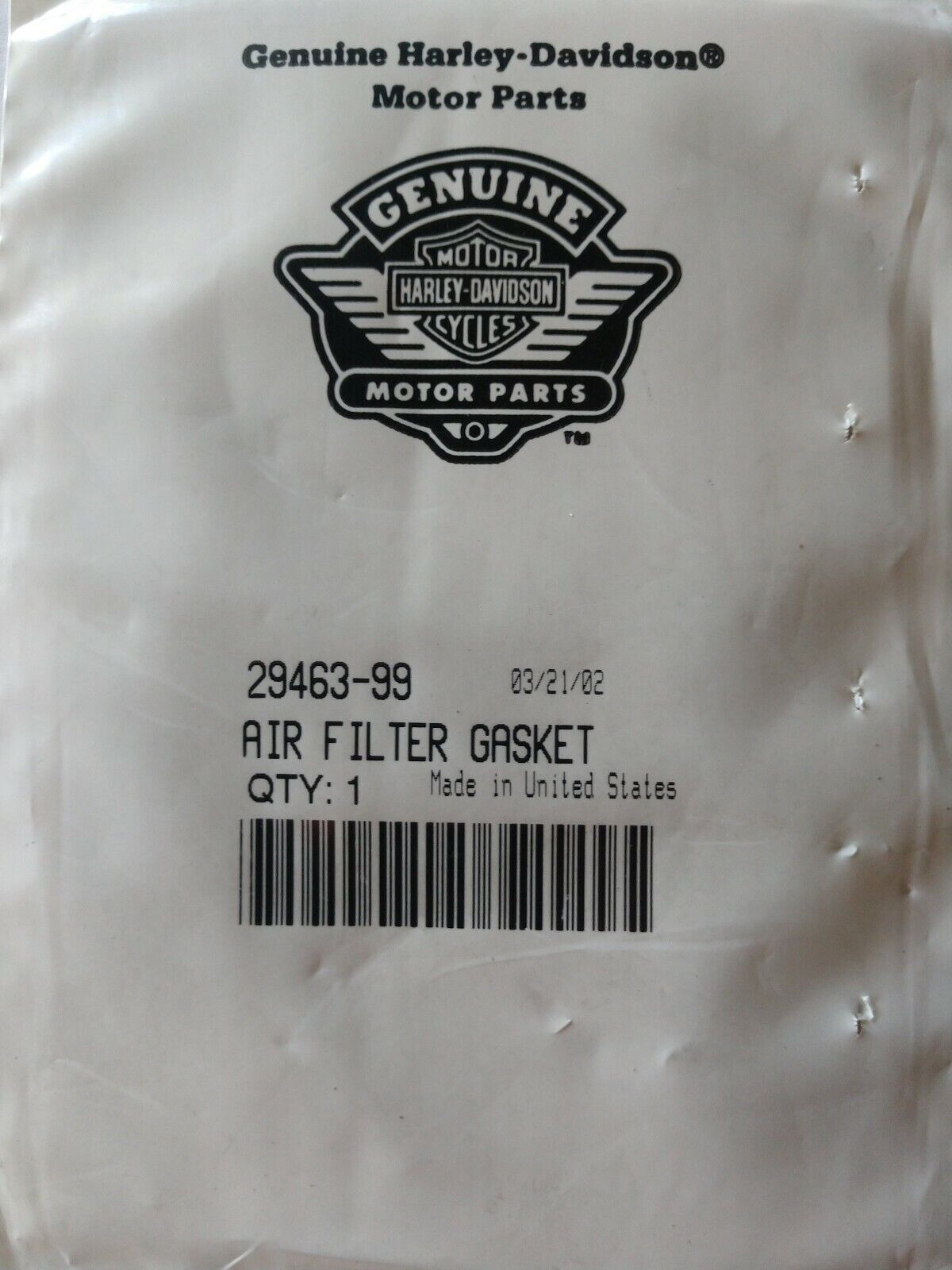 Genuine NEW Harley Davidson Air Filter Gasket 29463-99