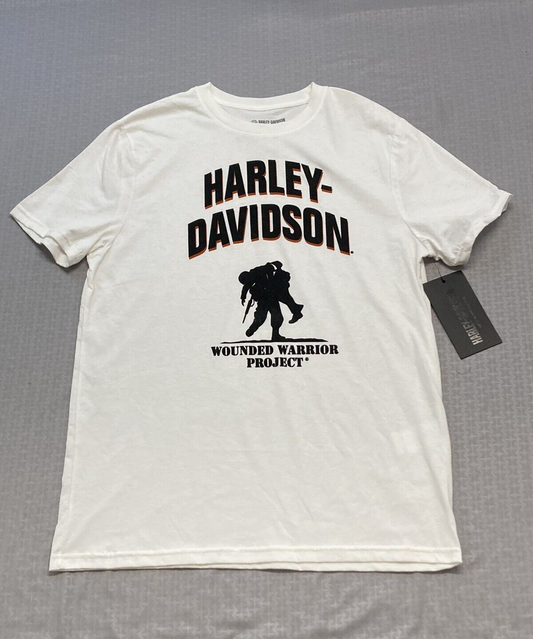 NEW GENUINE HARLEY DAVIDSON 96038-23VM Mens WWP Front Graphic Tee Bright White S