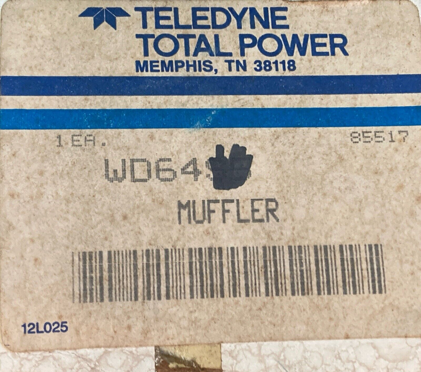 NEW GENUINE TELEDYNE WISCONSIN CONTINENTAL WD64 MUFFLER EXHAUST