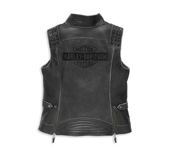 NEW GENUINE HARLEY DAVIDSON 97005-22VW SMALL Electra Studded Leather Vest