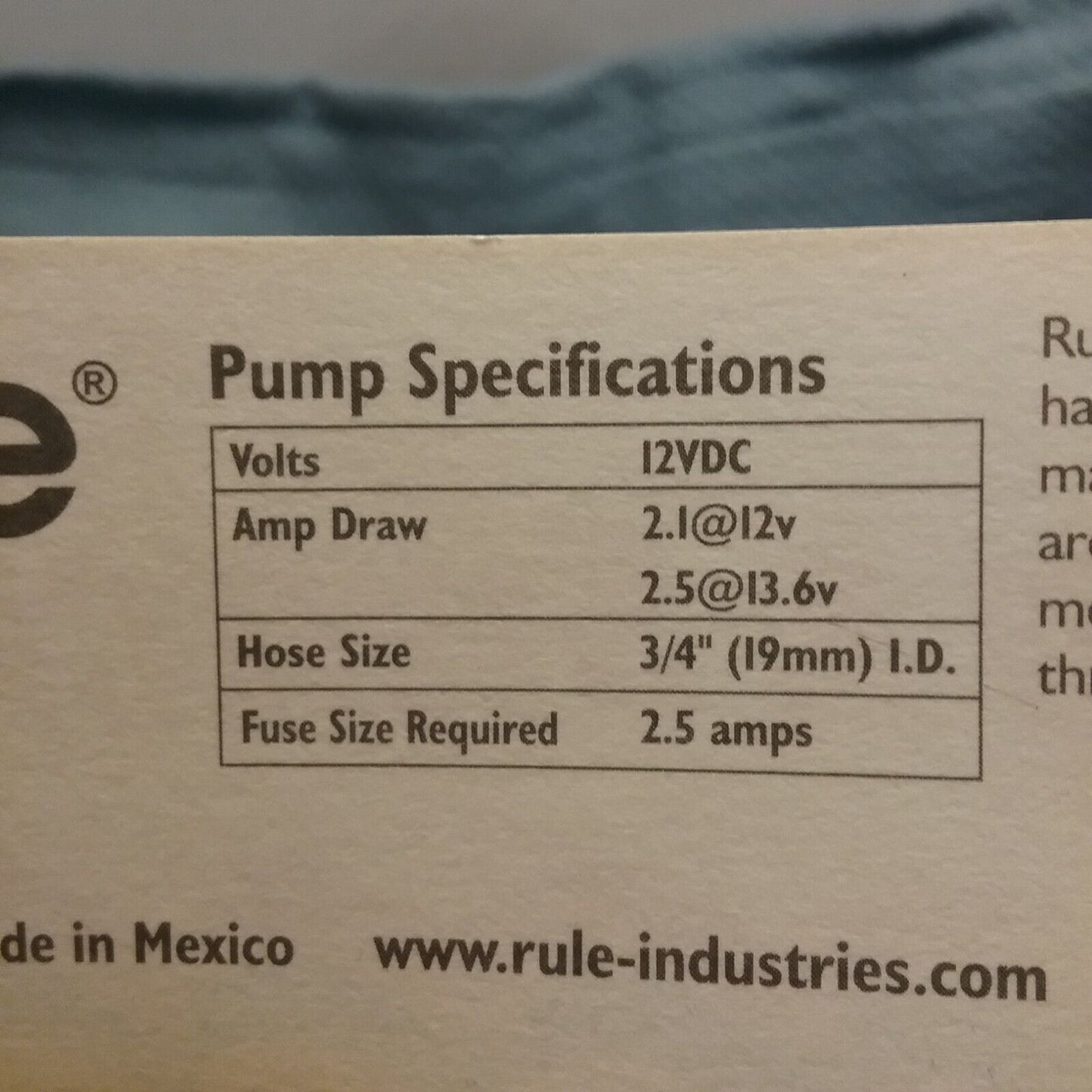 NEW RULE 24-35A BILGE PUMP & SWITCH 360 GPH/1360 LPH SUBMERSIBLE