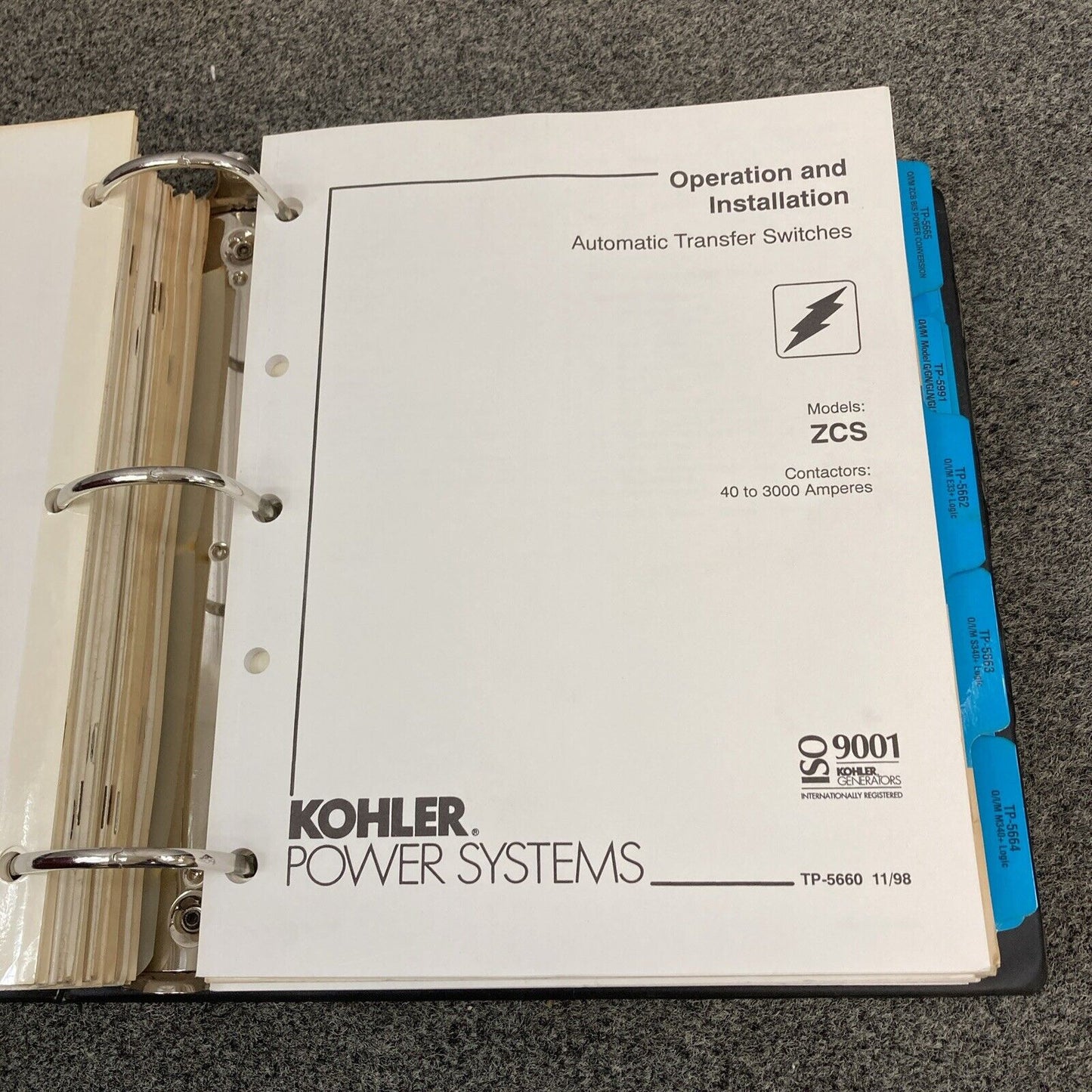 QTY 28 GENUINE KOHLER OPER/INSTALL/SERVICE MANUALS FOR TRANSFER SWITCHES