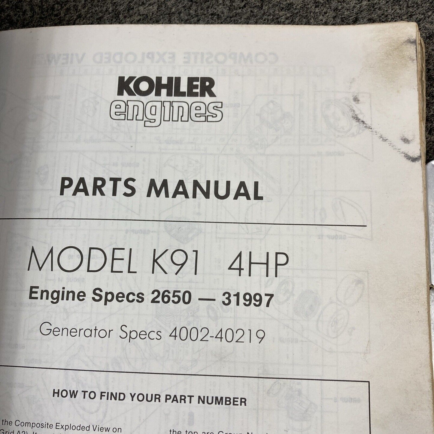 GENUINE KOHLER ENGINES REFERENCE & PARTS MANUALS