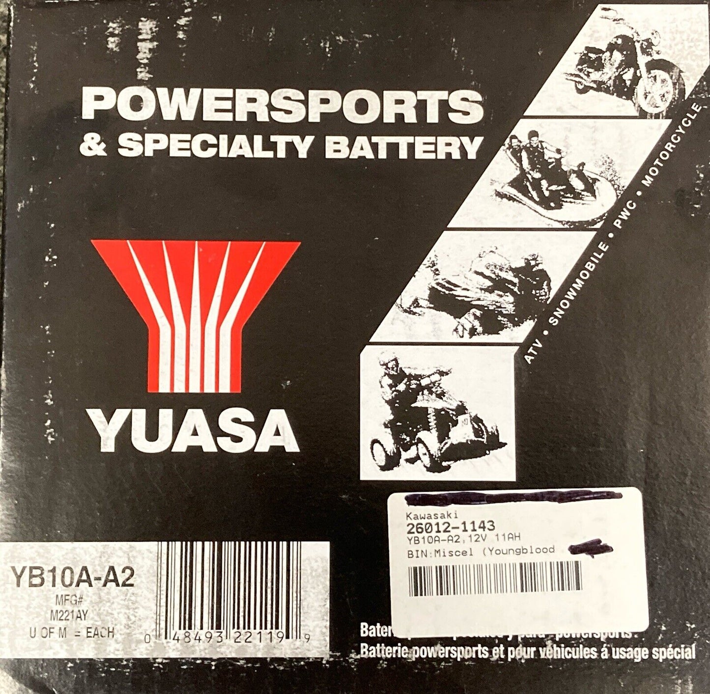 NEW GENUINE YUASA YB10A-A2 BATTERY Yumicron Conventional W/O ACID PACK