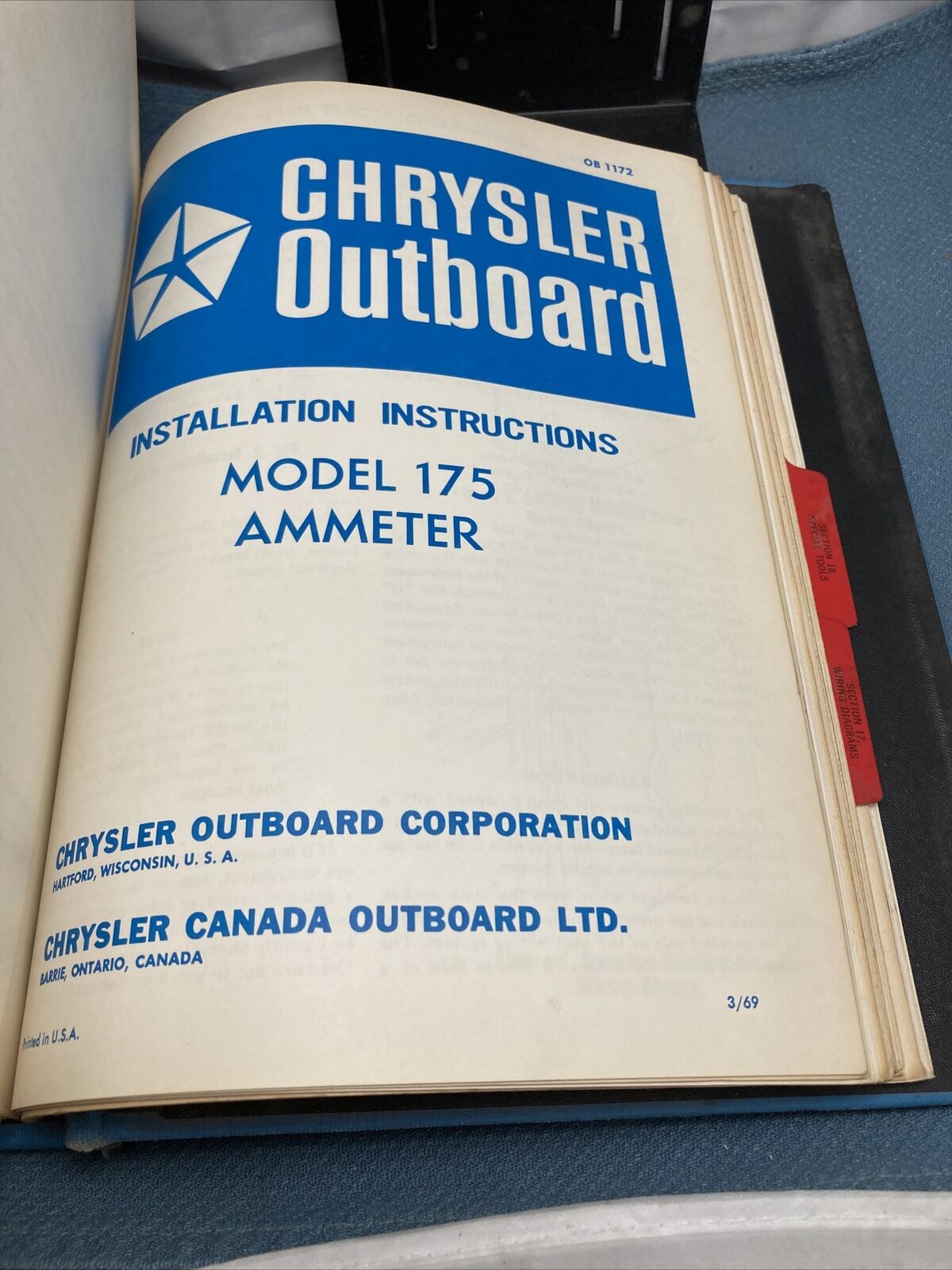 CHRYSLER OUTBOARD MOTORS OB151A-OB1722 SERVICE MANUALS/PARTS CATALOGS