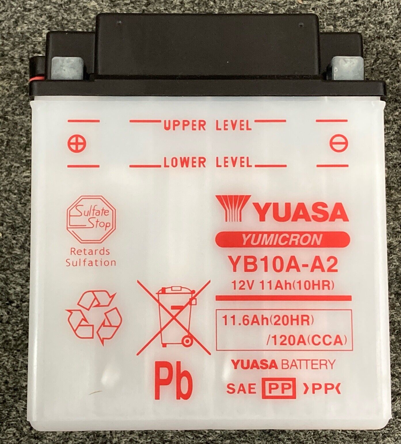 NEW GENUINE YUASA YB10A-A2 BATTERY Yumicron Conventional W/O ACID PACK