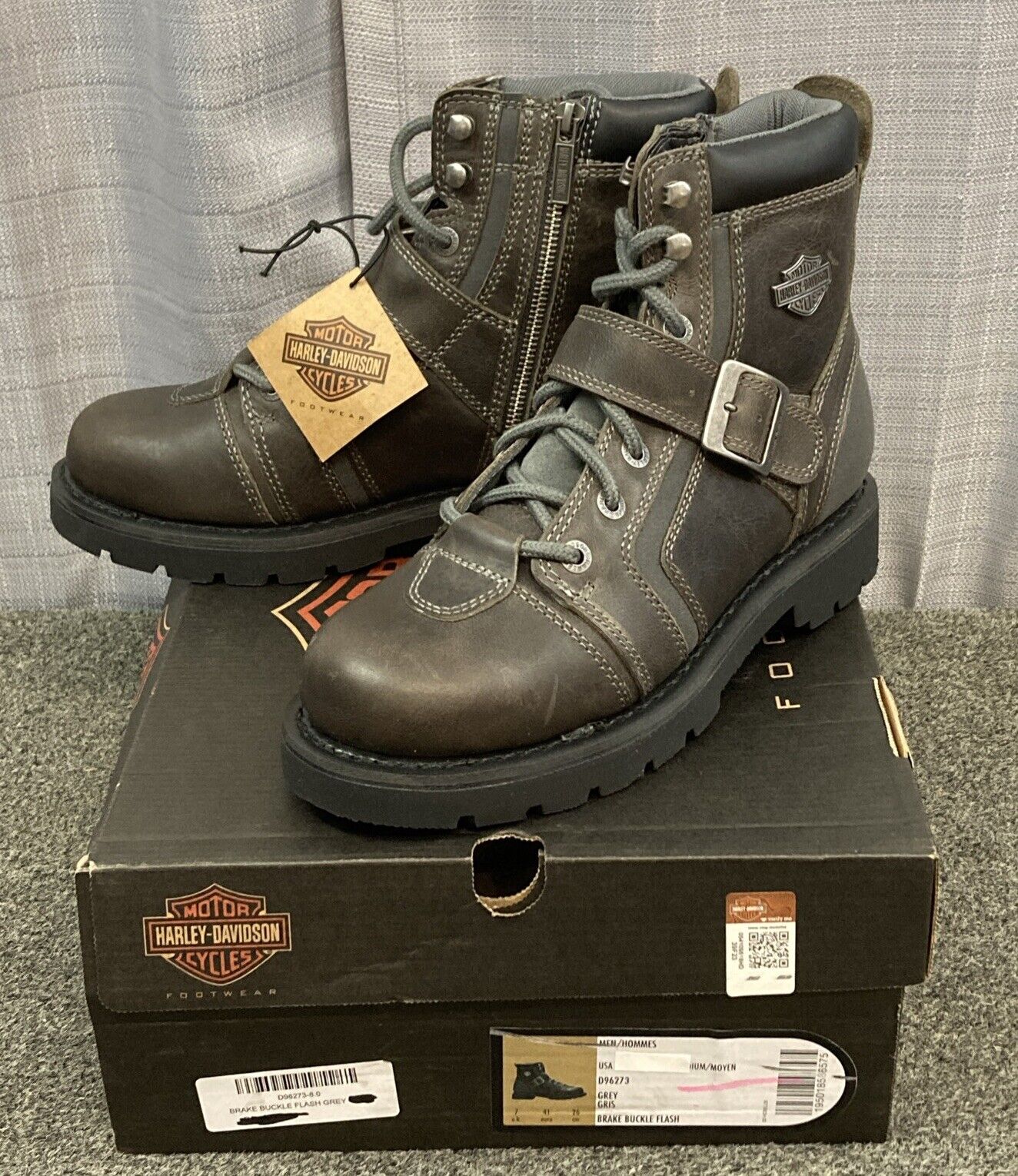 NEW GENUINE HARLEY DAVIDSON D96273 SIZE 11.0 BRAKE BUCKLE FLASH GREY