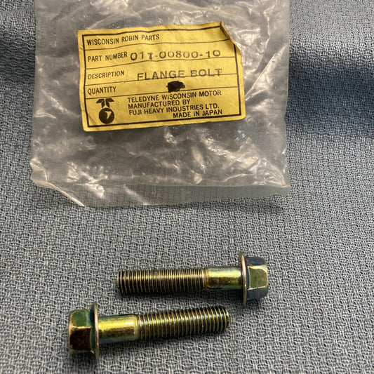 QTY 2, NEW WISCONSIN TELEDYNE SUBARU ROBIN 011-00800-10 FLANGE BOLT