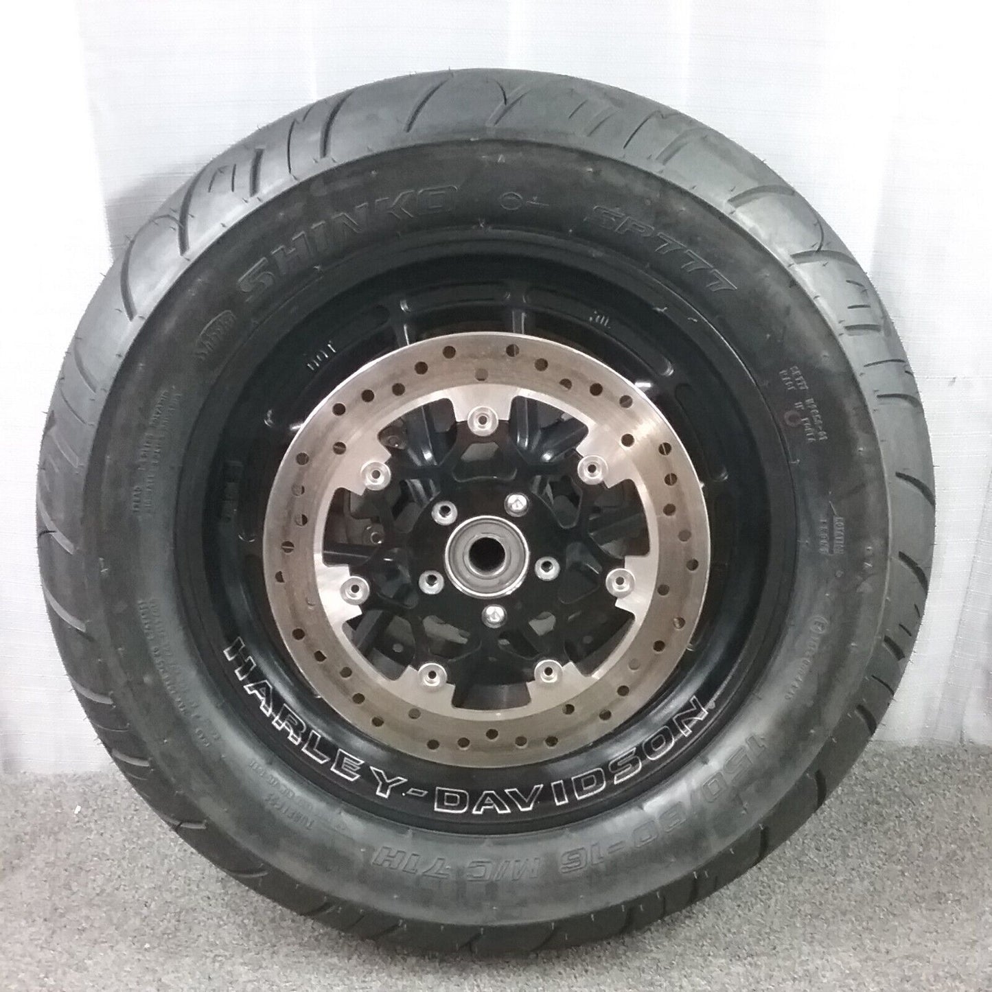 HARLEY DAVIDSON 43300428 WHL,FR,S/5SPK,DUAL,BLK,16X3 W/ROTORS,TIRE FAT BOB 19-21