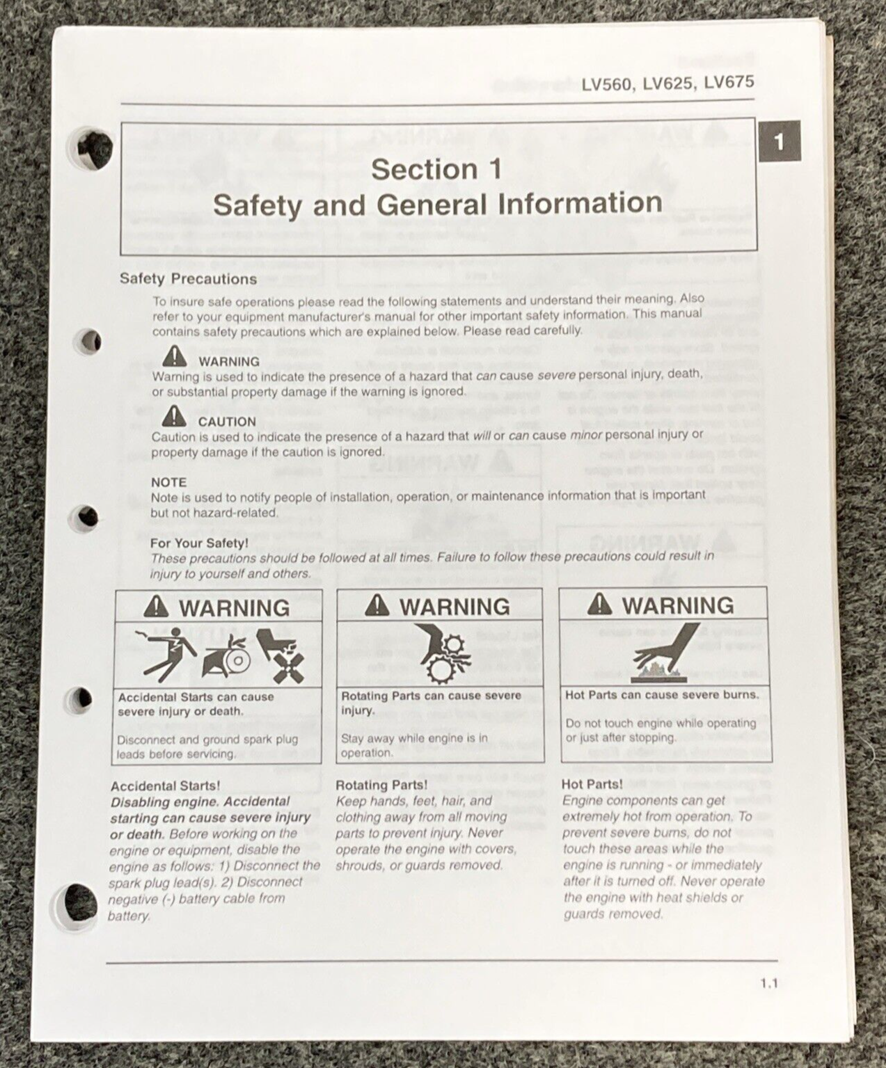 GENUINE KOHLER ENGINES TP-2509 LOOSE-LEAF AEGIS SERVICE MANUAL