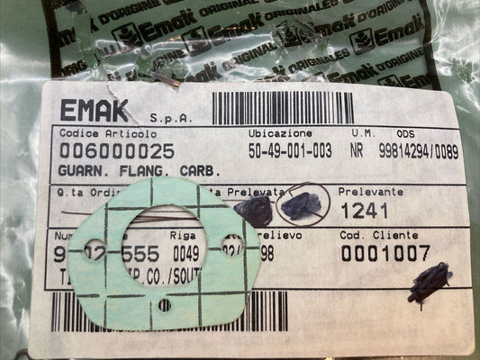 NEW GENUINE EMAK CHAINSAW 006000025 CARB FLANGE GASKET