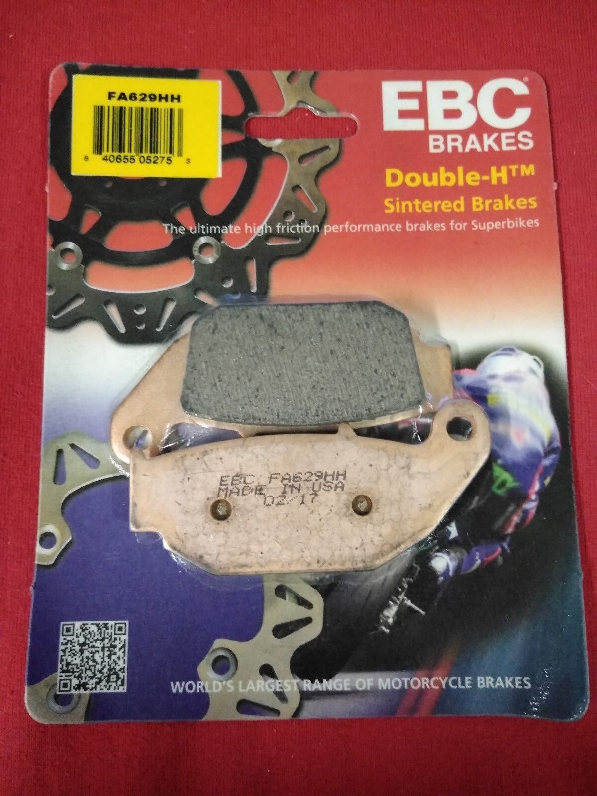 FA629HH EBC Double-H Sintered Rear Brake Pad for Honda MSX125 GROM 2013-2014