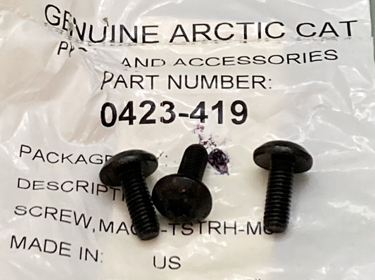 QTY 3 NEW GENUINE ARCTIC CAT 0423-419 MACHINE SCREW