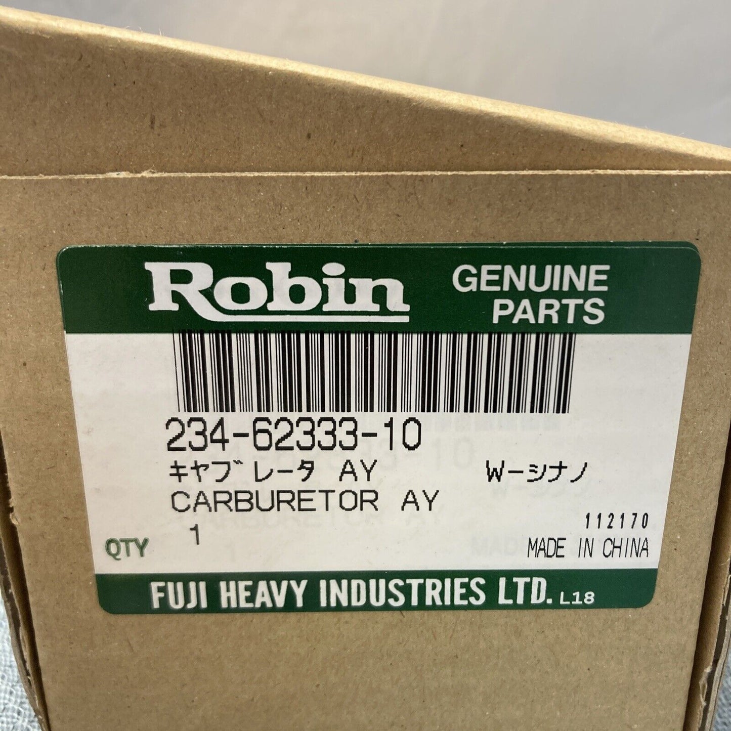 NEW SUBARU ROBIN 234-62333-10 CARBURETOR